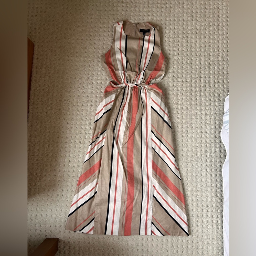 Banana Republic Linen-Blend Cut-Out Midi Dress
